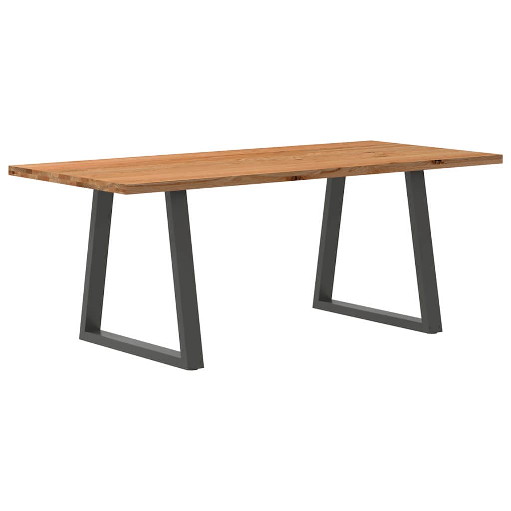 Table en Bois de Chêne Massif et Métal Anthracite-La-Fabrique-Industrielle