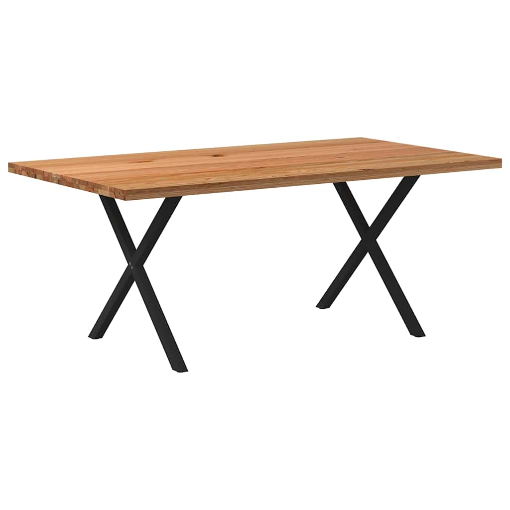 Table en Bois de Chêne Massif et Pieds Métal Noir-100 cm-180 cm-1-La-Fabrique-Industrielle