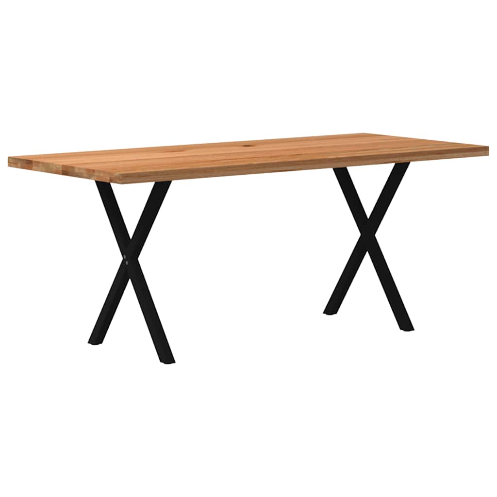 Table en Bois de Chêne Massif et Pieds Métal Noir-80 cm-180 cm-1-La-Fabrique-Industrielle