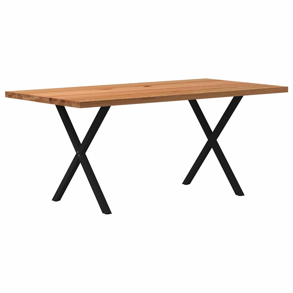 Table en Bois de Chêne Massif et Pieds Métal Noir-90 cm-180 cm-1-La-Fabrique-Industrielle