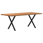 Table en Bois de Chêne Massif et Pieds Métal Noir-90 cm-200 cm-1-La-Fabrique-Industrielle
