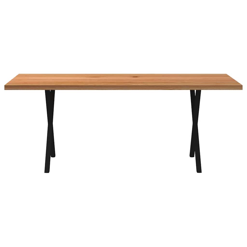 Table en Bois de Chêne Massif et Pieds Métal Noir-La-Fabrique-Industrielle
