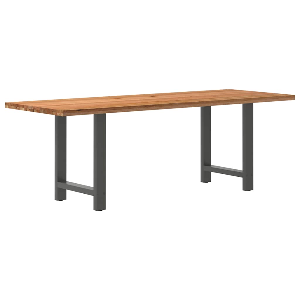Table en Bois de Chêne Massif pour 6 à 8 Personnes-Anthracite-1-220 x 80 x 74 cm-La-Fabrique-Industrielle