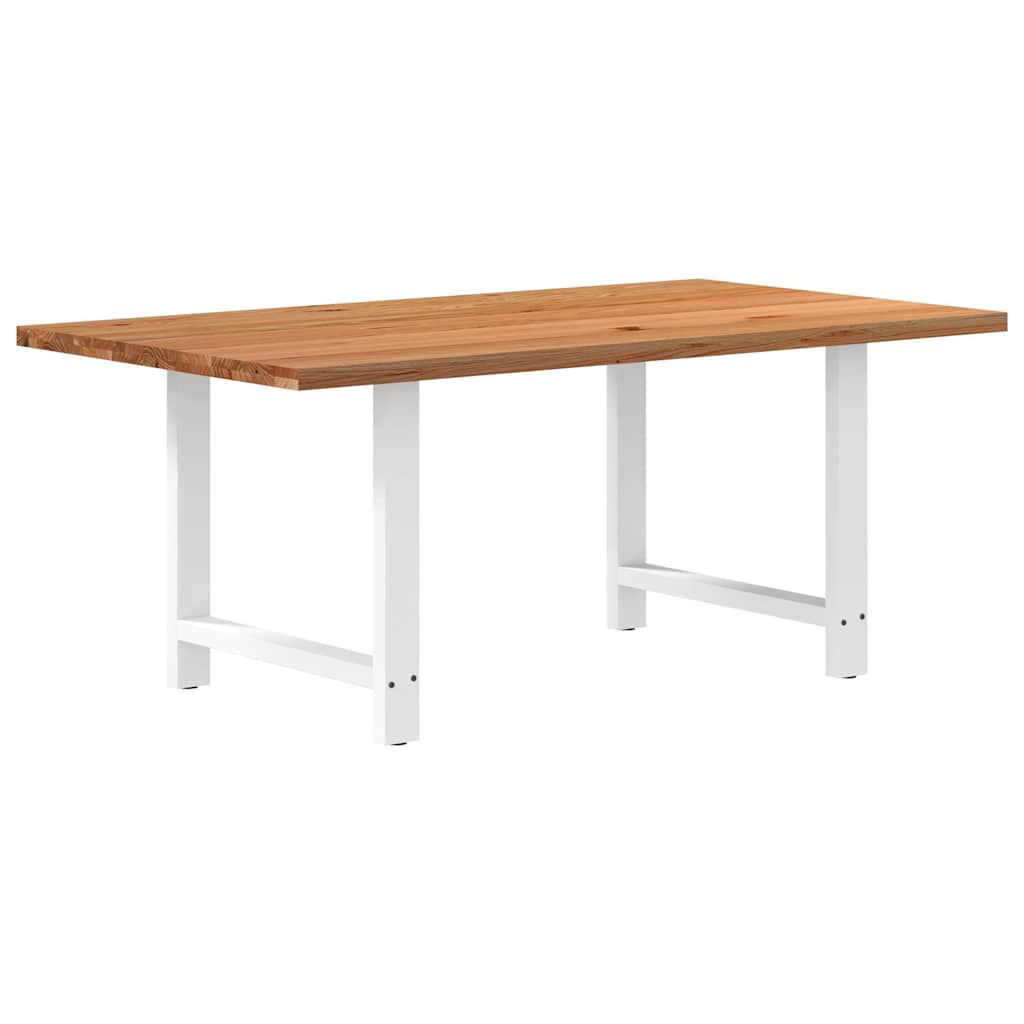 Table en Bois de Chêne Massif pour 6 à 8 Personnes-Blanc-1-180 x 100 x 74 cm-La-Fabrique-Industrielle