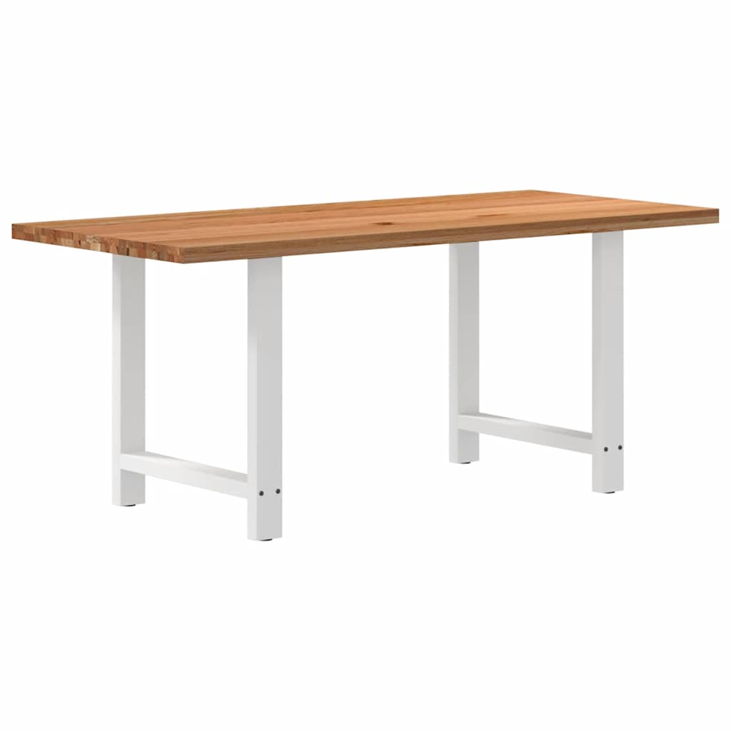Table en Bois de Chêne Massif pour 6 à 8 Personnes-Blanc-1-180 x 90 x 74 cm-La-Fabrique-Industrielle