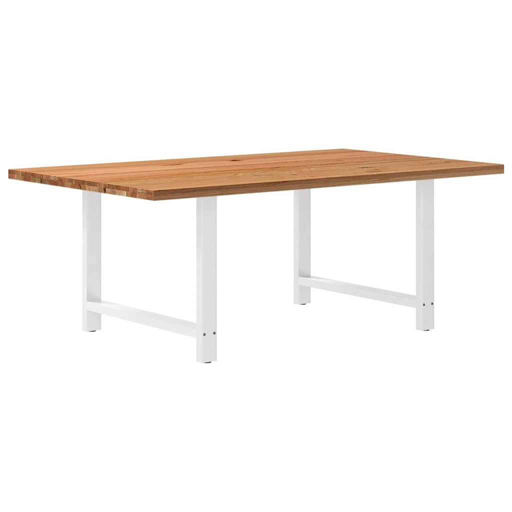 Table en Bois de Chêne Massif pour 6 à 8 Personnes-Blanc-1-200 x 120 x 74 cm-La-Fabrique-Industrielle