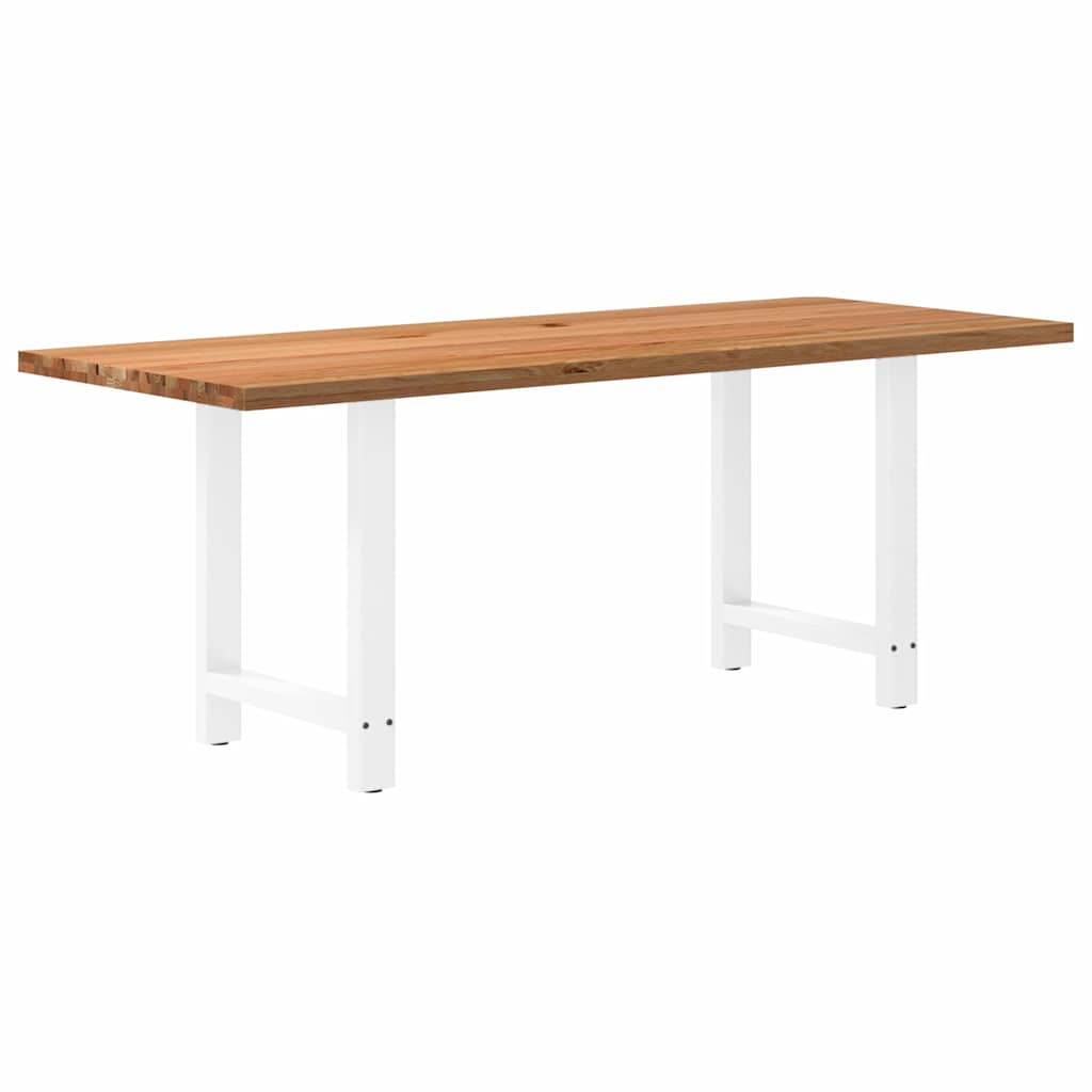 Table en Bois de Chêne Massif pour 6 à 8 Personnes-Blanc-1-200 x 80 x 74 cm-La-Fabrique-Industrielle