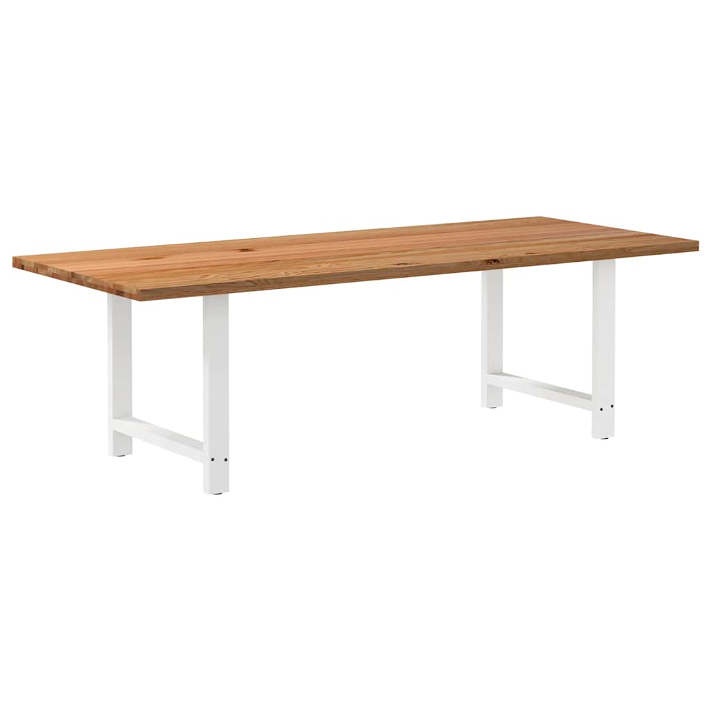 Table en Bois de Chêne Massif pour 6 à 8 Personnes-Blanc-1-240 x 100 x 74 cm-La-Fabrique-Industrielle