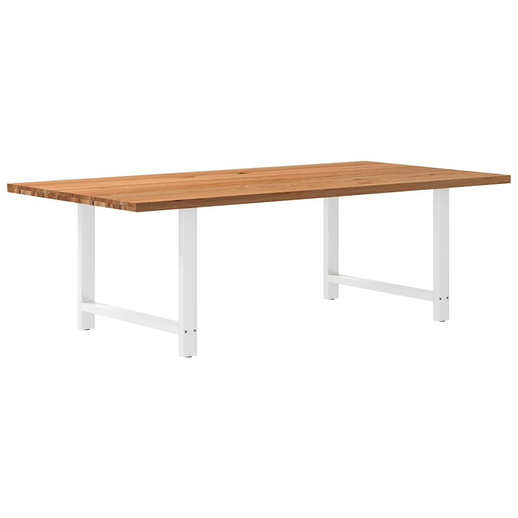 Table en Bois de Chêne Massif pour 6 à 8 Personnes-Blanc-1-240 x 120 x 74 cm-La-Fabrique-Industrielle