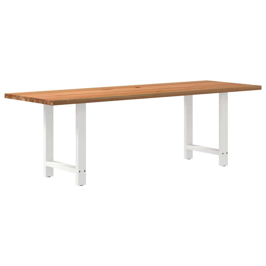 Table en Bois de Chêne Massif pour 6 à 8 Personnes-Blanc-1-240 x 80 x 74 cm-La-Fabrique-Industrielle