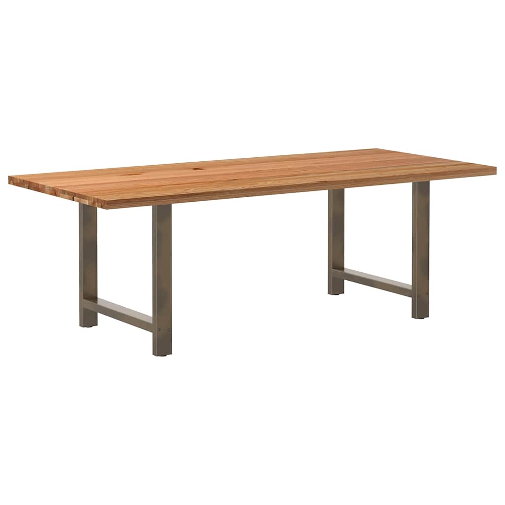 Table en Bois de Chêne Massif pour 6 à 8 Personnes-Naturel-1-220 x 100 x 74 cm-La-Fabrique-Industrielle