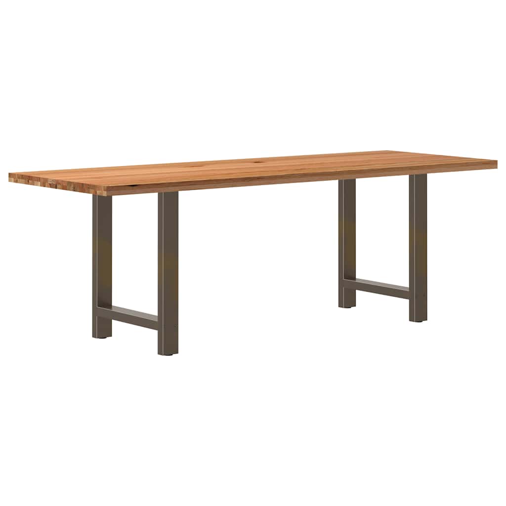 Table en Bois de Chêne Massif pour 6 à 8 Personnes-Naturel-1-220 x 80 x 74 cm-La-Fabrique-Industrielle