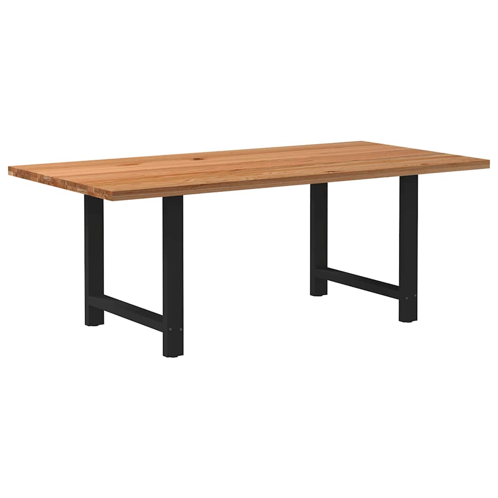 Table en Bois de Chêne Massif pour 6 à 8 Personnes-Noir-1-200 x 100 x 74 cm-La-Fabrique-Industrielle