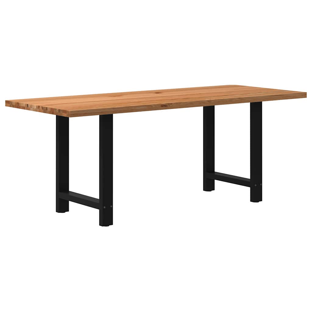 Table en Bois de Chêne Massif pour 6 à 8 Personnes-Noir-1-200 x 80 x 74 cm-La-Fabrique-Industrielle