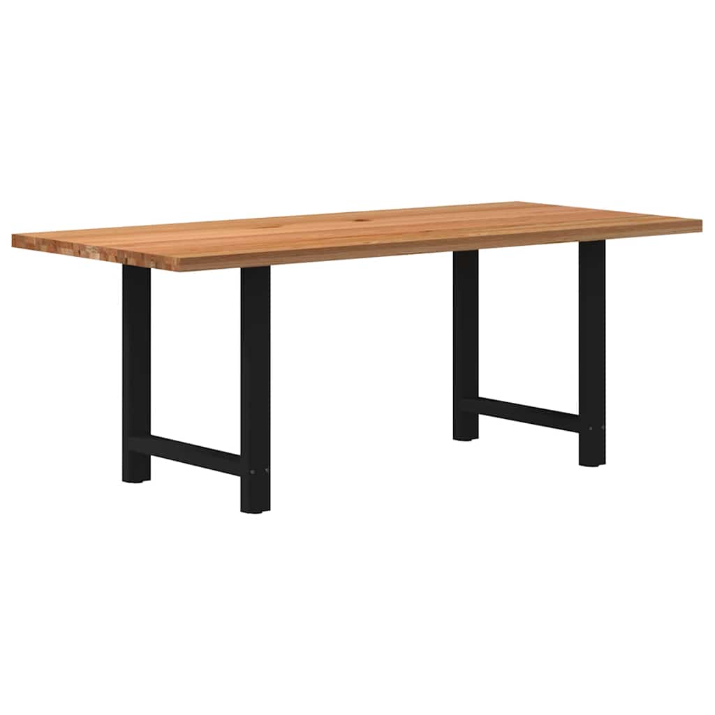 Table en Bois de Chêne Massif pour 6 à 8 Personnes-Noir-1-200 x 90 x 74 cm-La-Fabrique-Industrielle