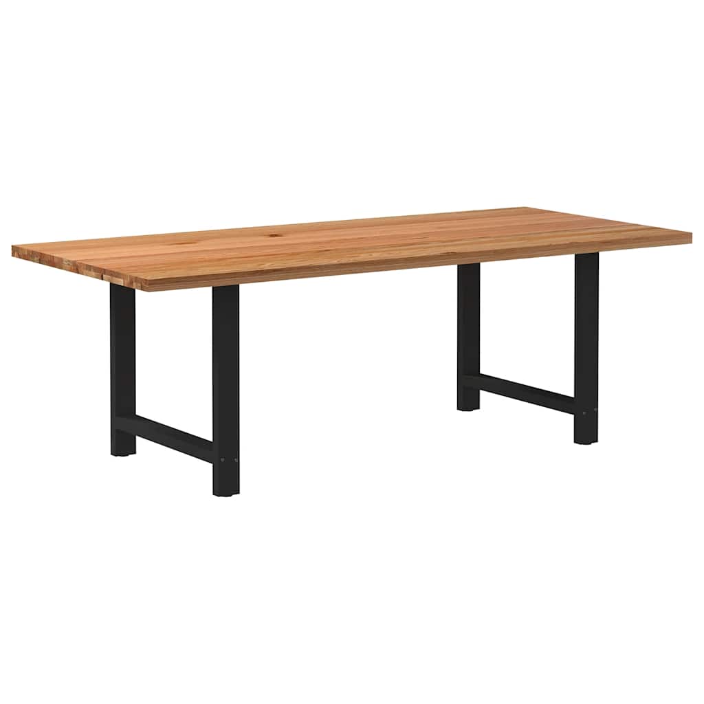 Table en Bois de Chêne Massif pour 6 à 8 Personnes-Noir-1-220 x 100 x 74 cm-La-Fabrique-Industrielle
