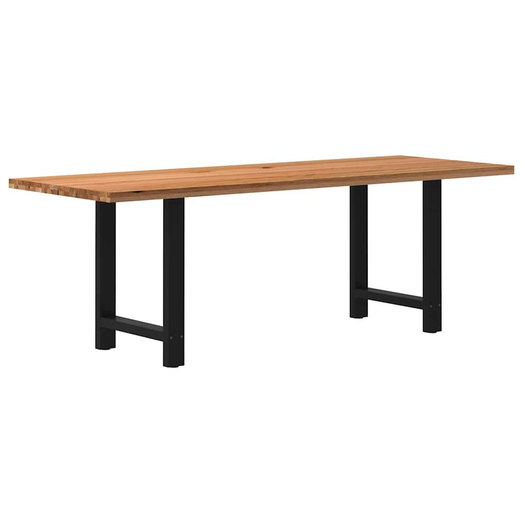 Table en Bois de Chêne Massif pour 6 à 8 Personnes-Noir-1-220 x 80 x 74 cm-La-Fabrique-Industrielle