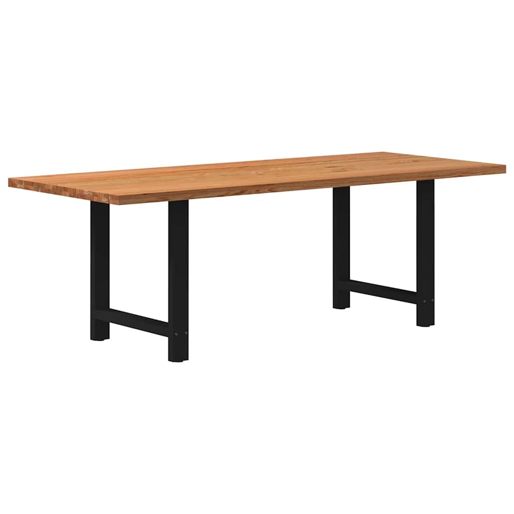 Table en Bois de Chêne Massif pour 6 à 8 Personnes-Noir-1-220 x 90 x 74 cm-La-Fabrique-Industrielle