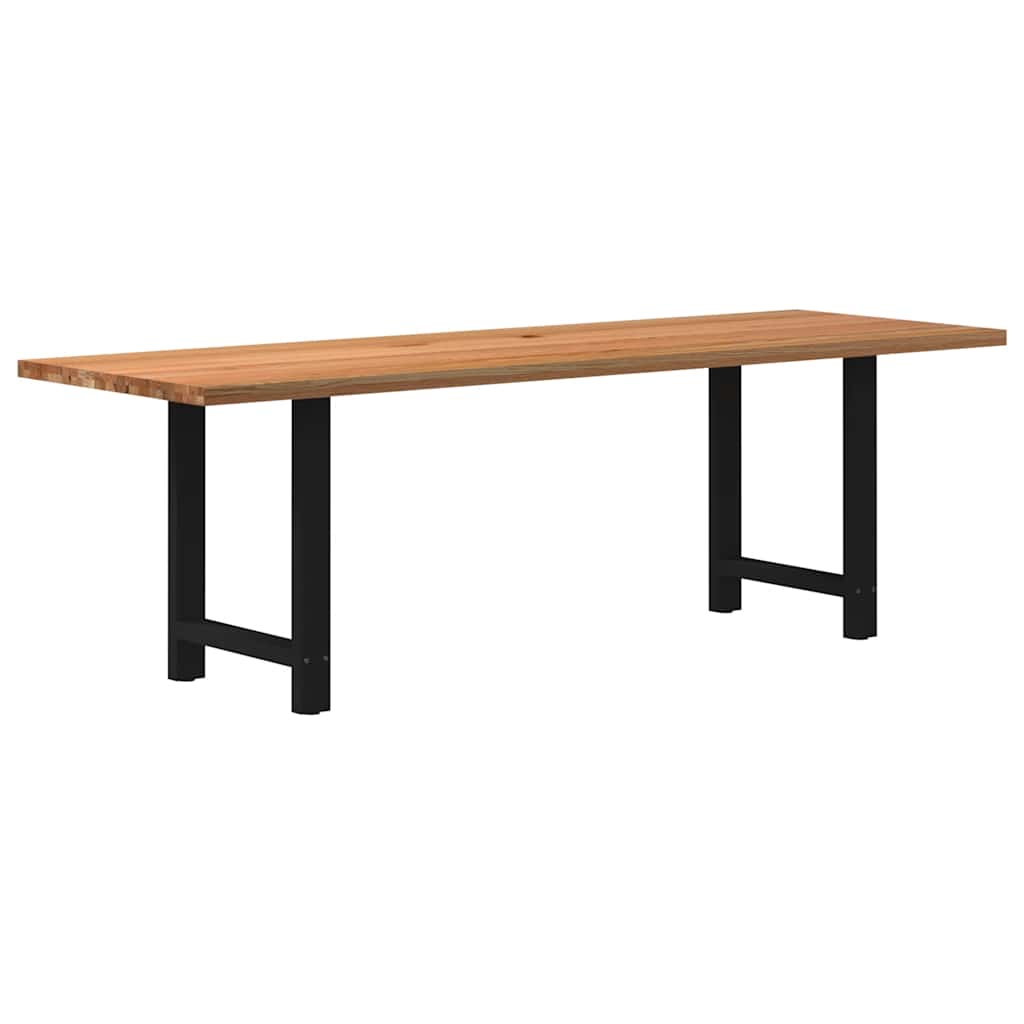 Table en Bois de Chêne Massif pour 6 à 8 Personnes-Noir-1-240 x 80 x 74 cm-La-Fabrique-Industrielle