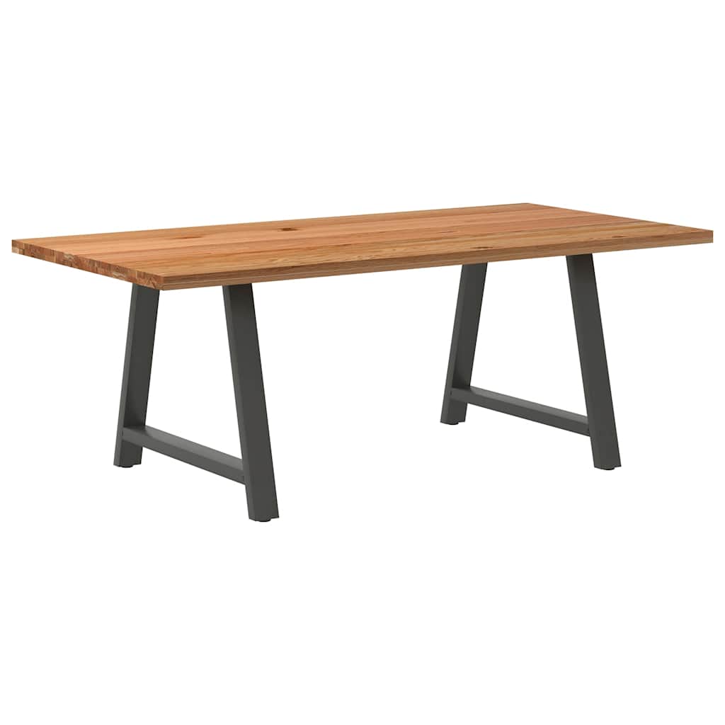 Table en Bois de Chêne Massif sur Tréteaux-100 cm-200 cm-1-La-Fabrique-Industrielle
