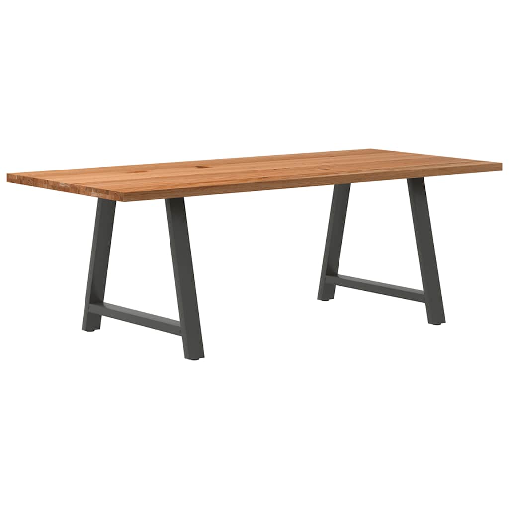 Table en Bois de Chêne Massif sur Tréteaux-100 cm-220 cm-1-La-Fabrique-Industrielle