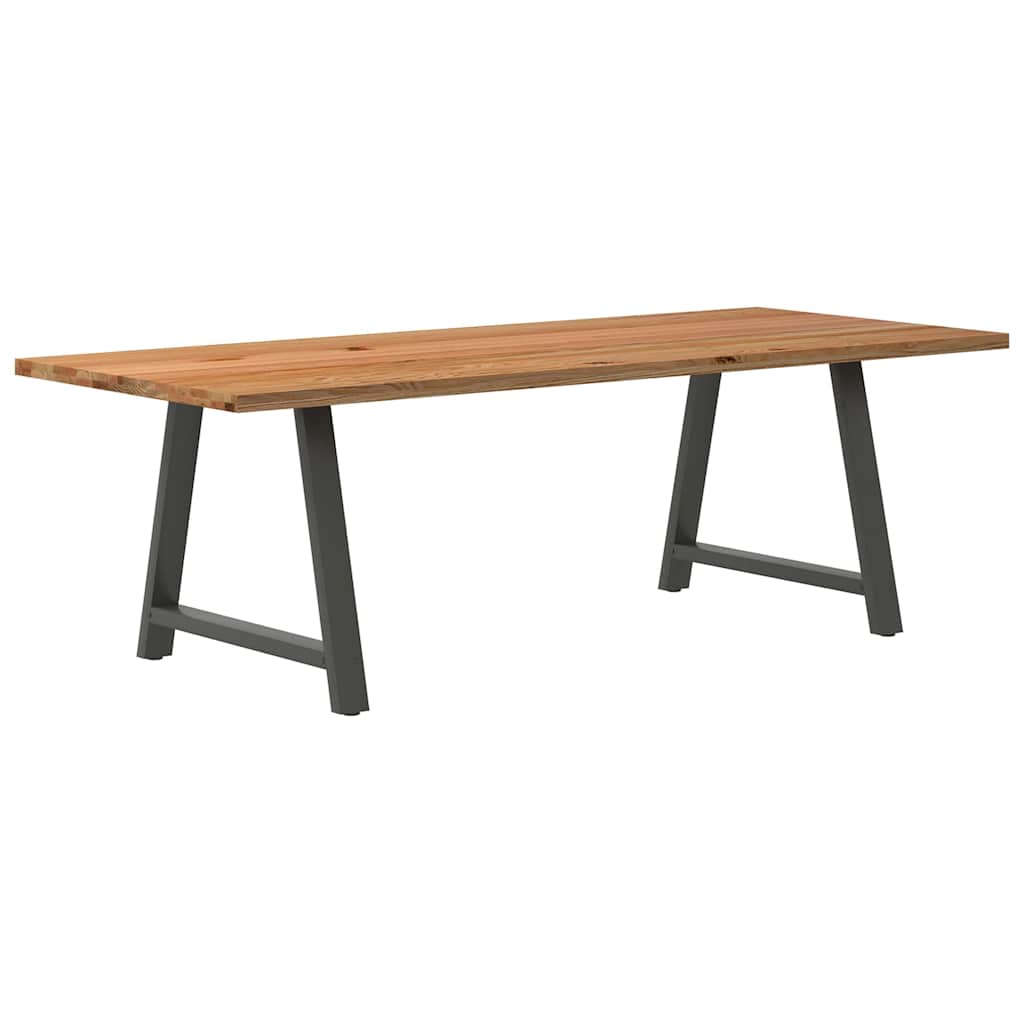 Table en Bois de Chêne Massif sur Tréteaux-100 cm-240 cm-1-La-Fabrique-Industrielle