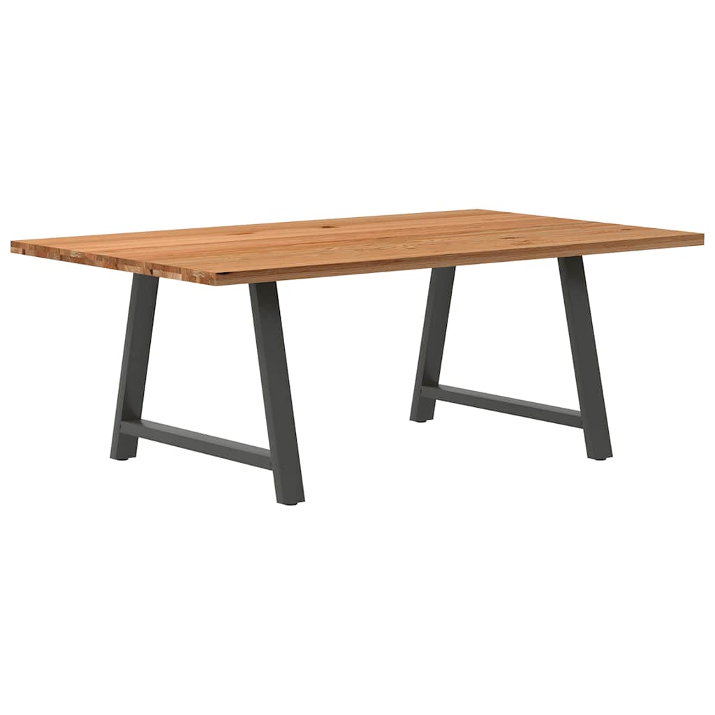 Table en Bois de Chêne Massif sur Tréteaux-120 cm-200 cm-1-La-Fabrique-Industrielle