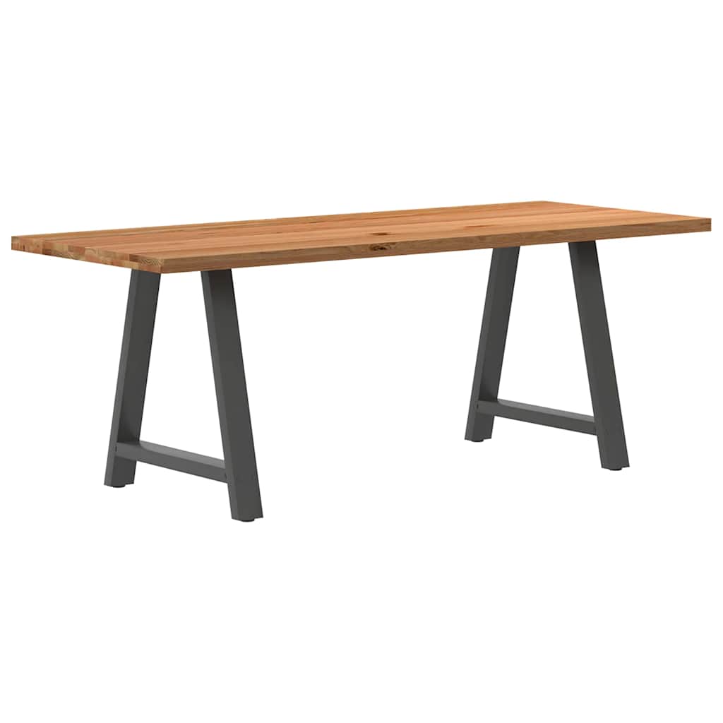 Table en Bois de Chêne Massif sur Tréteaux-80 cm-200 cm-1-La-Fabrique-Industrielle