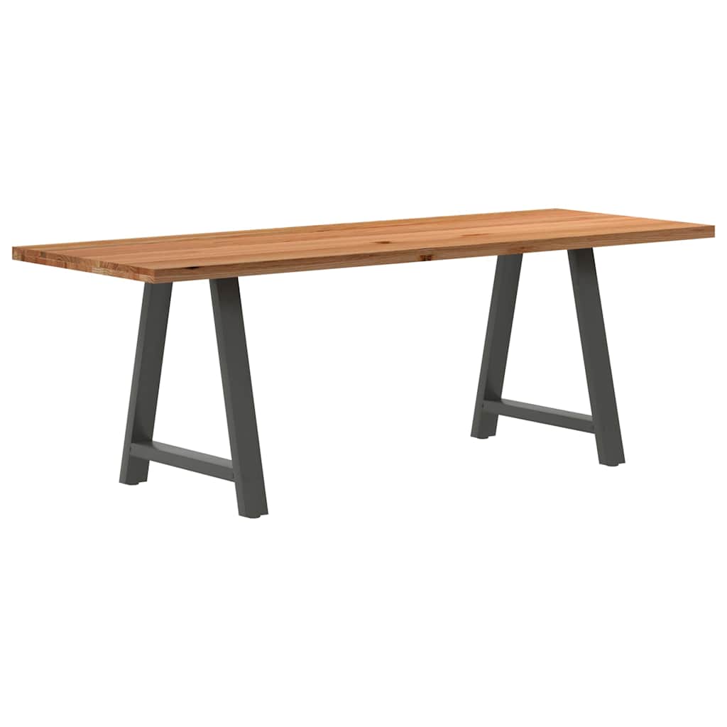Table en Bois de Chêne Massif sur Tréteaux-80 cm-220 cm-1-La-Fabrique-Industrielle