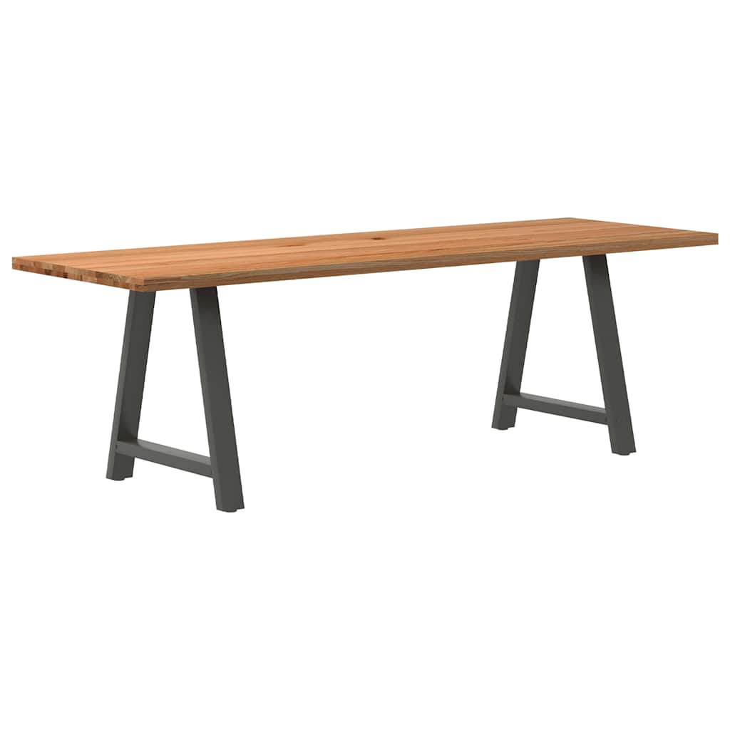 Table en Bois de Chêne Massif sur Tréteaux-80 cm-240 cm-1-La-Fabrique-Industrielle