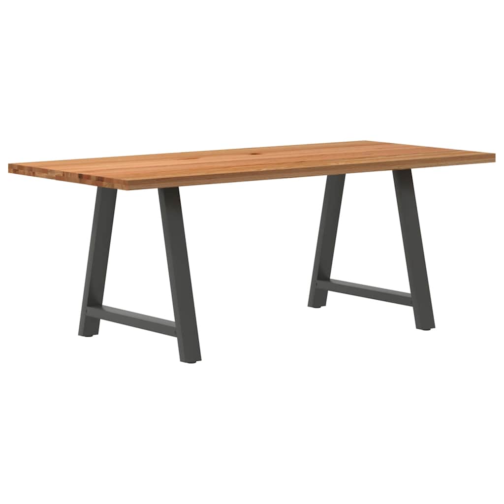 Table en Bois de Chêne Massif sur Tréteaux-90 cm-200 cm-1-La-Fabrique-Industrielle