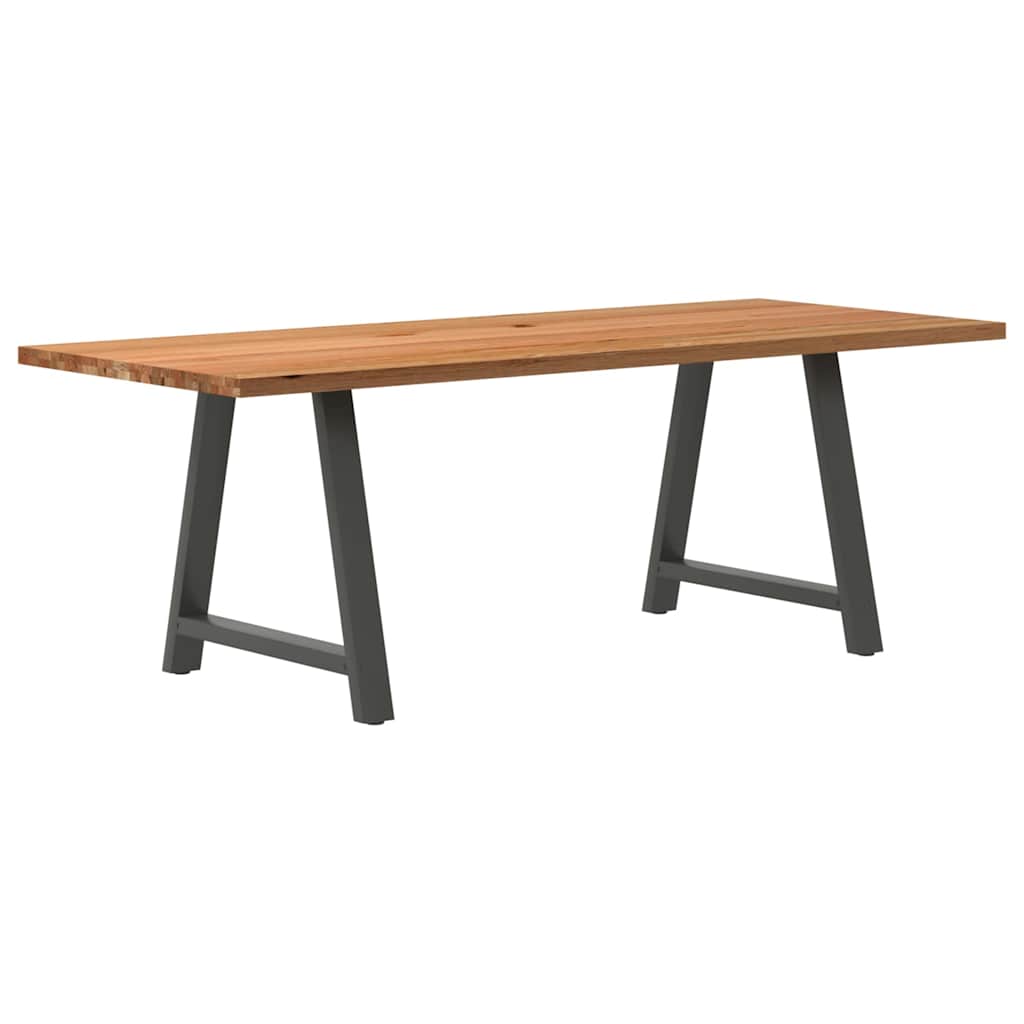 Table en Bois de Chêne Massif sur Tréteaux-90 cm-220 cm-1-La-Fabrique-Industrielle