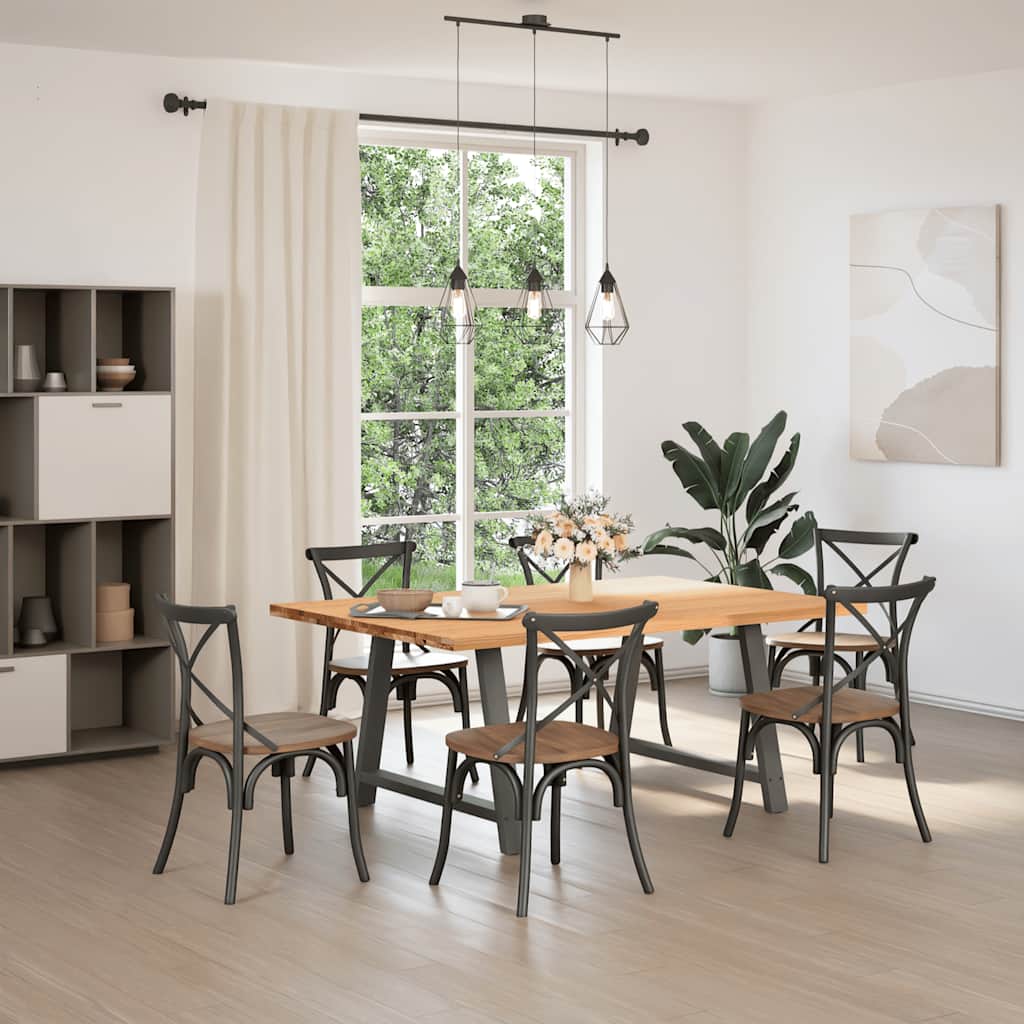 Table en Bois de Chêne Massif sur Tréteaux-La-Fabrique-Industrielle