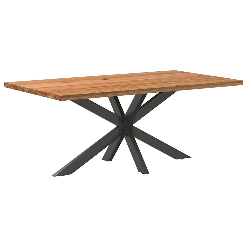 Table en Bois de Chêne avec Pied Central Robuste-Anthracite-1-180 x 100 x 74 cm-La-Fabrique-Industrielle