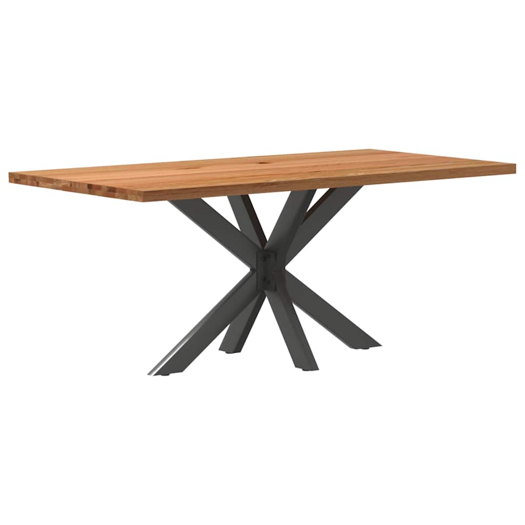 Table en Bois de Chêne avec Pied Central Robuste-Anthracite-1-180 x 90 x 74 cm-La-Fabrique-Industrielle
