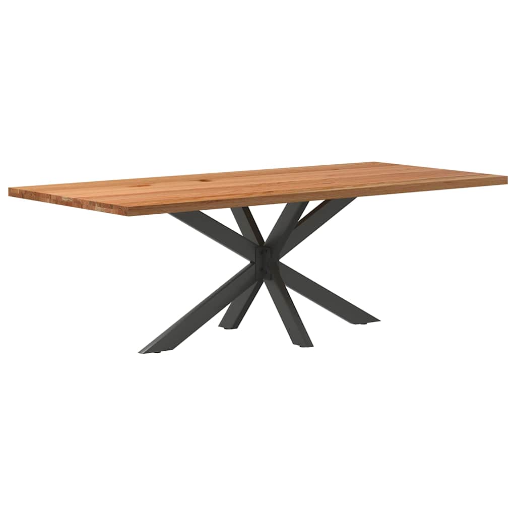 Table en Bois de Chêne avec Pied Central Robuste-Anthracite-1-220 x 100 x 74 cm-La-Fabrique-Industrielle