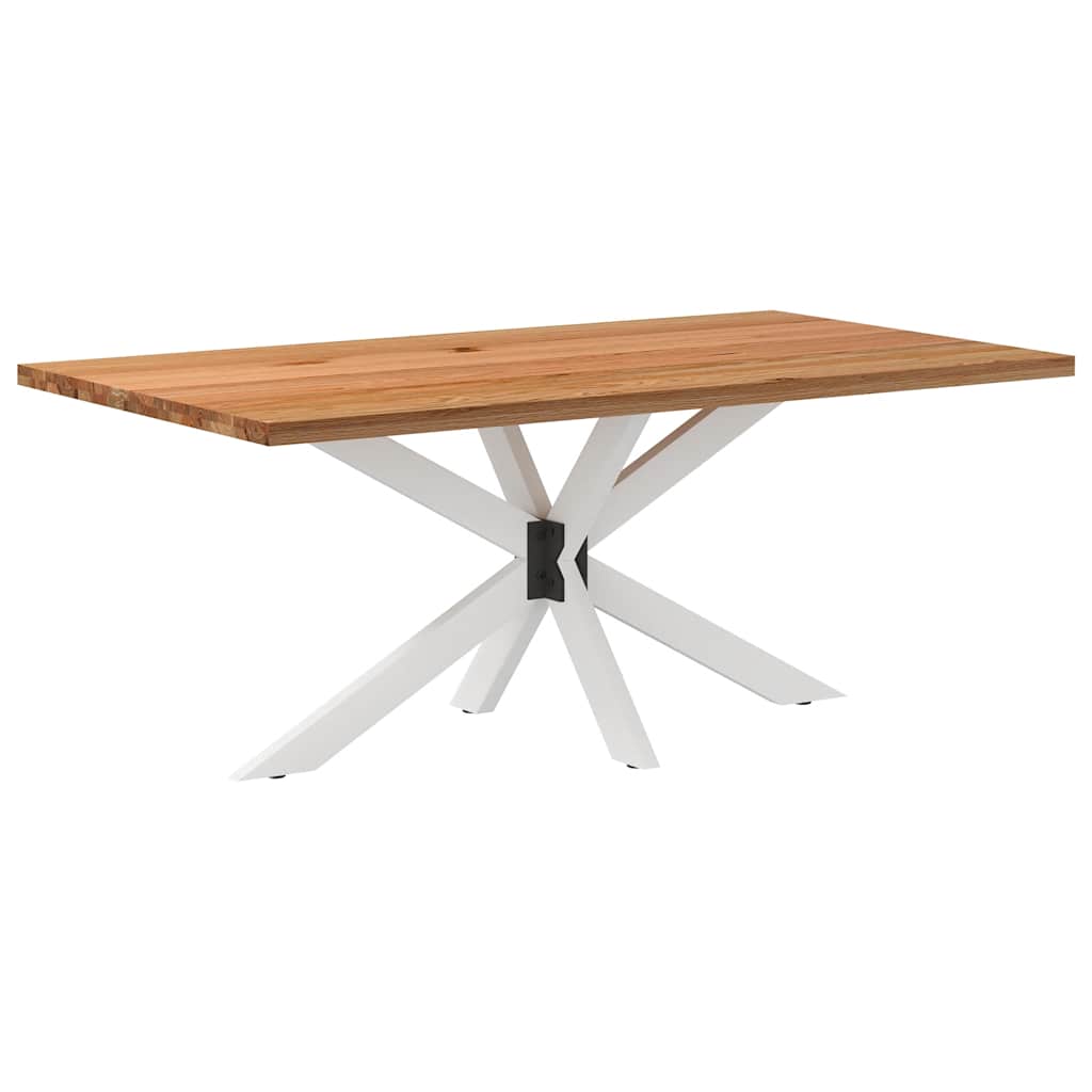 Table en Bois de Chêne avec Pied Central Robuste-Blanc-1-180 x 100 x 74 cm-La-Fabrique-Industrielle