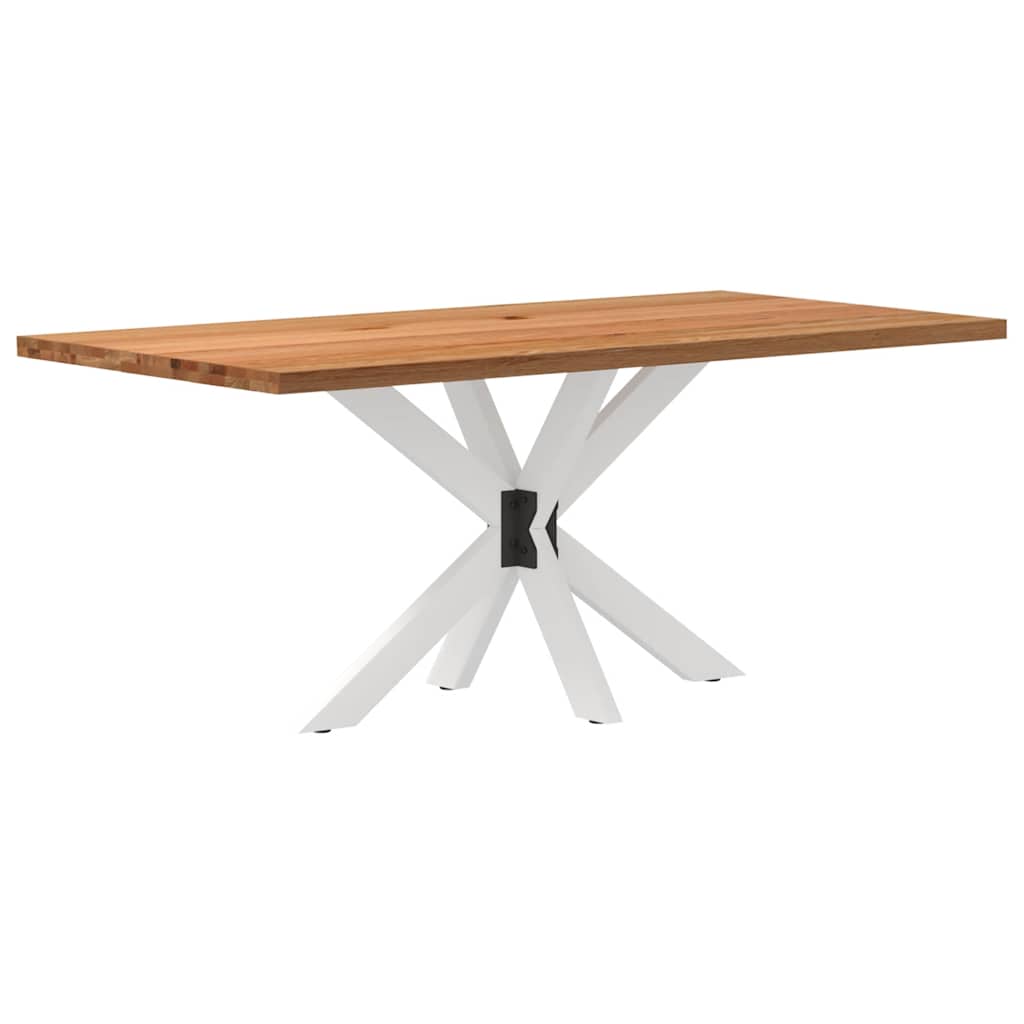 Table en Bois de Chêne avec Pied Central Robuste-Blanc-1-180 x 90 x 74 cm-La-Fabrique-Industrielle