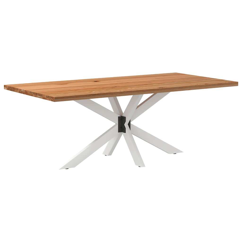 Table en Bois de Chêne avec Pied Central Robuste-Blanc-1-200 x 100 x 74 cm-La-Fabrique-Industrielle