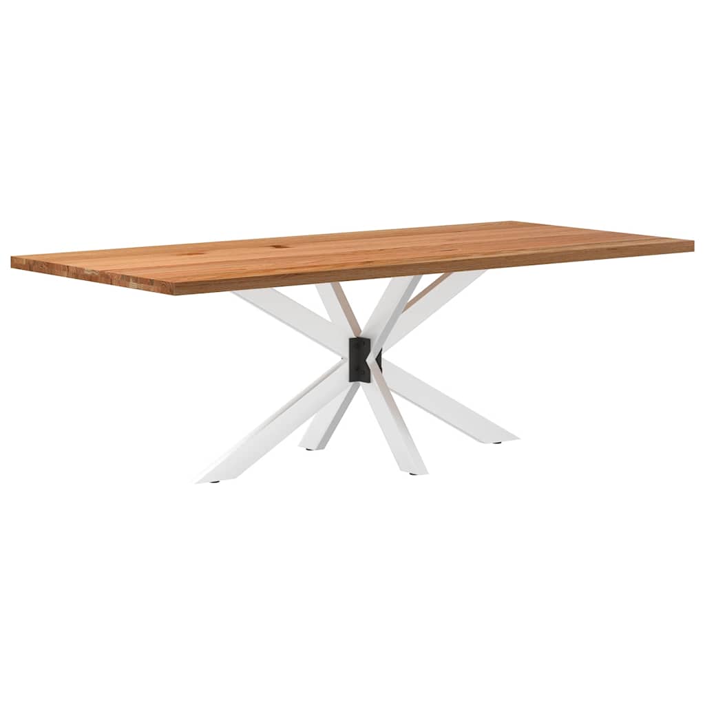 Table en Bois de Chêne avec Pied Central Robuste-Blanc-1-220 x 100 x 74 cm-La-Fabrique-Industrielle