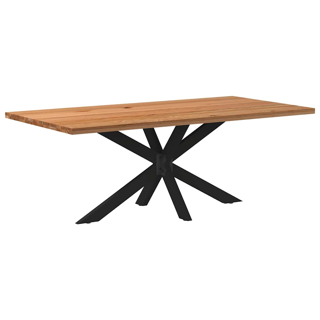Table en Bois de Chêne avec Pied Central Robuste-Noir-1-200 x 100 x 74 cm-La-Fabrique-Industrielle