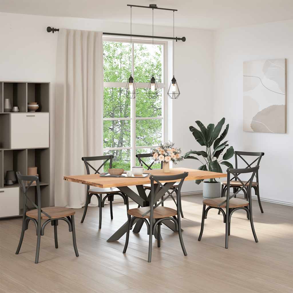 Table en Bois de Chêne avec Pied Central Robuste-La-Fabrique-Industrielle