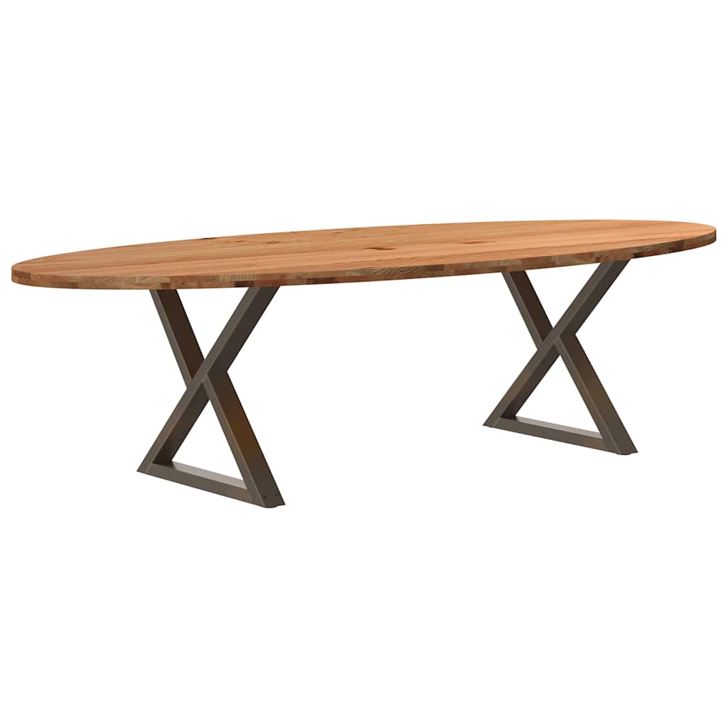 Table en Bois de Chêne avec Pieds Croisés-Naturel-1-280 x 120 x 74 cm-La-Fabrique-Industrielle