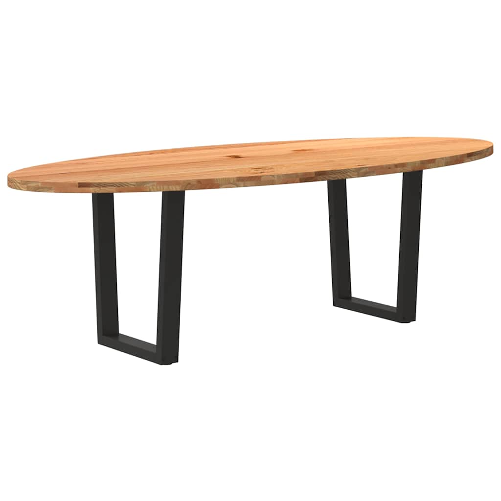 Table en Bois de Chêne avec Pieds Croisés-Noir-1-240 x 100 x 74 cm-La-Fabrique-Industrielle