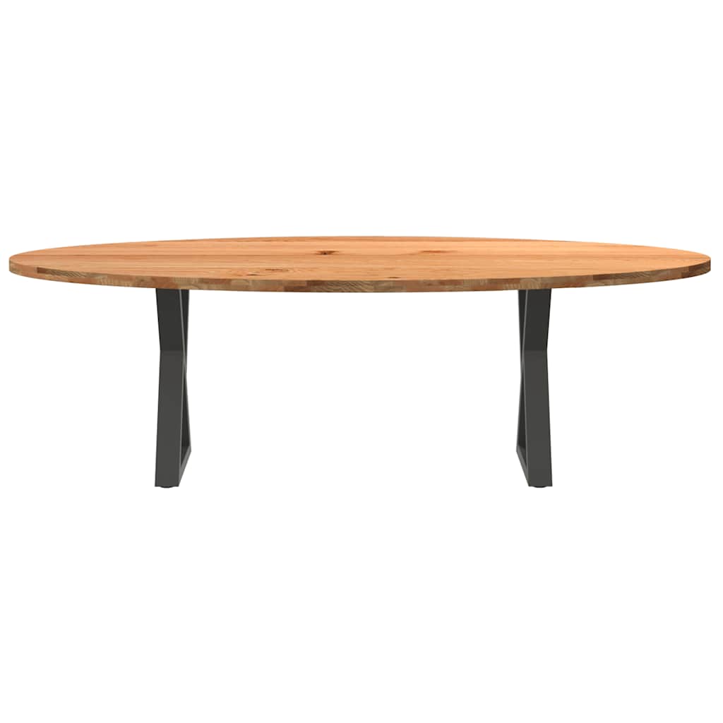 Table en Bois de Chêne avec Pieds Croisés-La-Fabrique-Industrielle