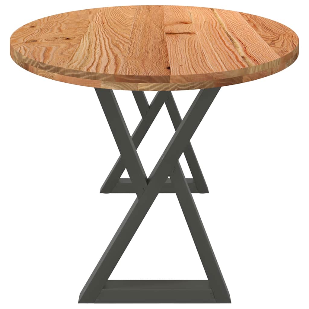 Table en Bois de Chêne avec Pieds Croisés-La-Fabrique-Industrielle