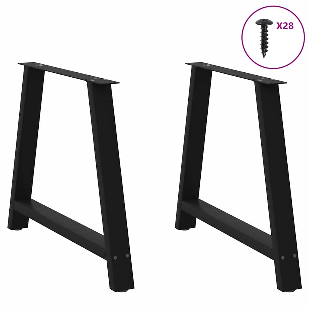Table en Bois de Chêne avec Pieds en Acier Noir-La-Fabrique-Industrielle