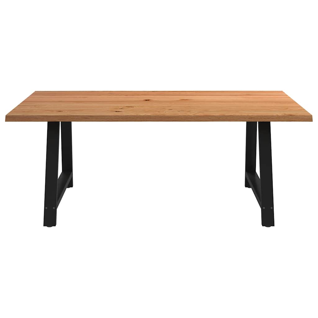 Table en Bois de Chêne avec Pieds en Acier Noir-La-Fabrique-Industrielle