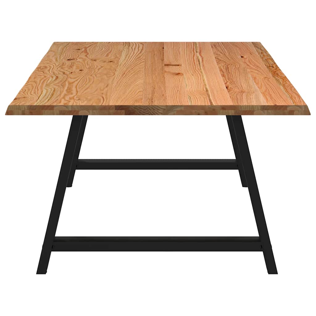 Table en Bois de Chêne avec Pieds en Acier Noir-La-Fabrique-Industrielle
