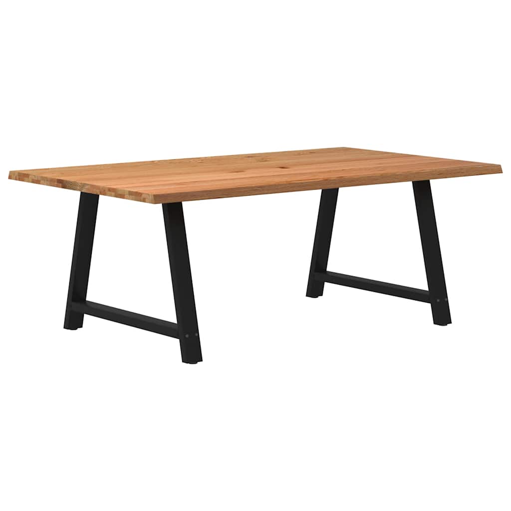 Table en Bois de Chêne avec Pieds en Acier Noir-La-Fabrique-Industrielle